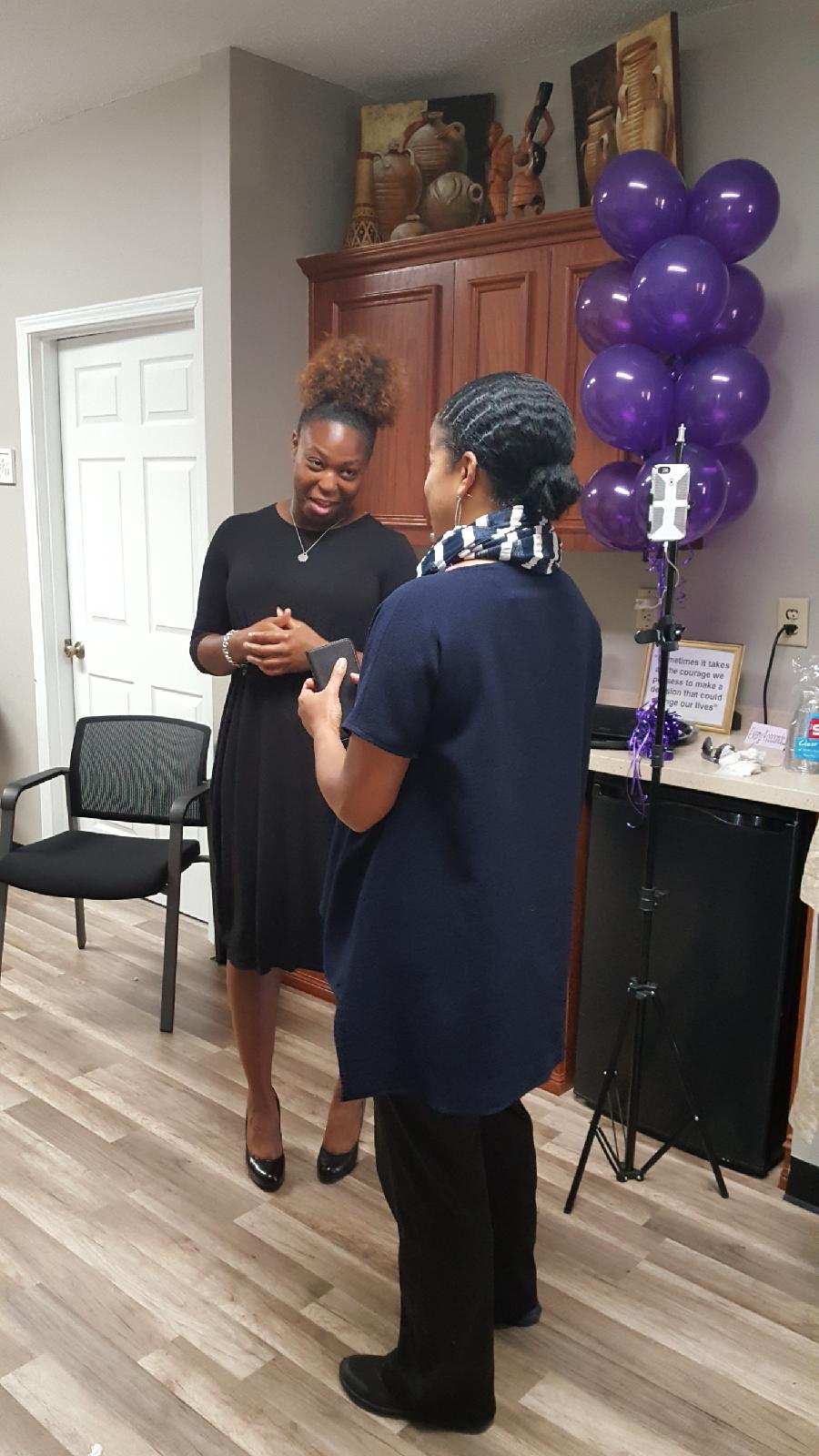 Guests talking together at a Connections FRC community gathering